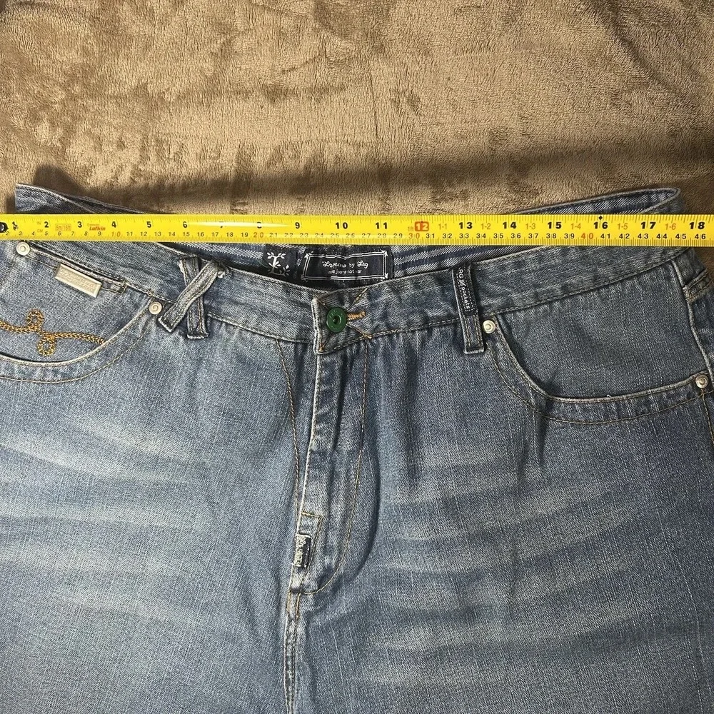 LRG Jeans Mens Measured 46x34 Baggy Wide Leg Blue Denim Streetwear Y2K